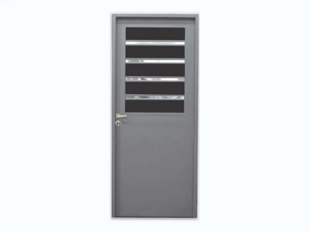 Puerta de Chapa Doble Inyectada Mod. 140 Media Reja con Postigo