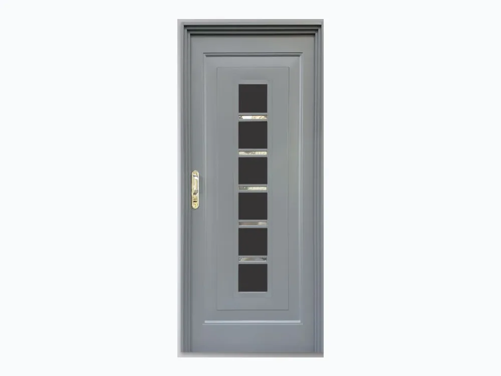 Puerta de Chapa Doble Inyectada Mod. 765 Machimbrada Reja Central