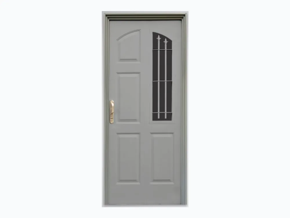 Puerta de Chapa Doble Inyectada Mod. 904 1/2 Reja Lateral 1/4 Punto