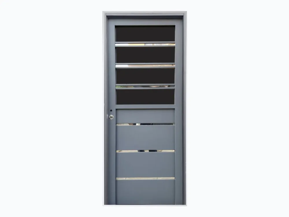 Puerta de Chapa Simple Mod. 115 Machimbrada 1/2 Reja